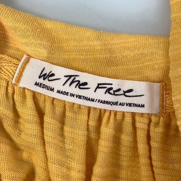 Free People Poppy Gold front knot square neck Tank top size Medium NWT - Picture 4 of 14